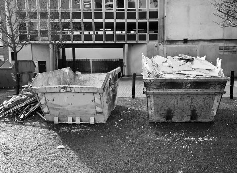 A skip being delivered to a residential area in Victoria