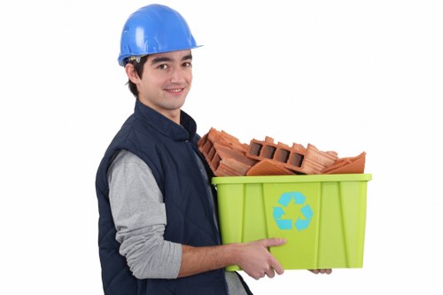 Construction site with waste management activities