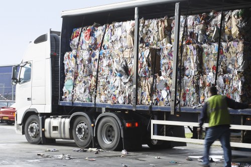 Community members participating in a local recycling program
