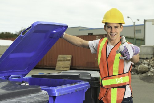 Volunteers sorting donated items at a community drop-off day